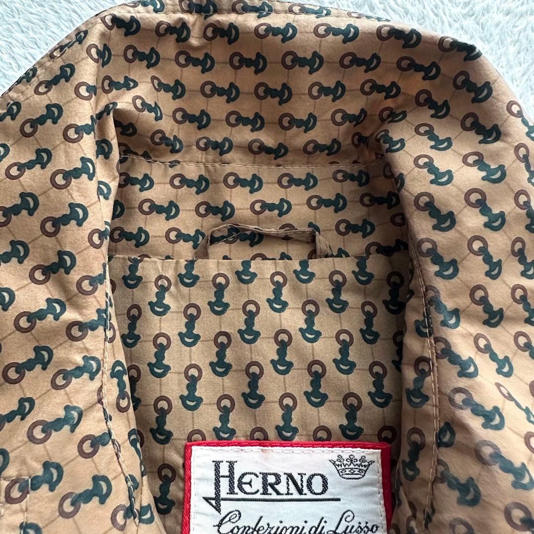 希少　HERNO ヘルノ　トレンチコート　イタリア製　総柄　アンカー　ビンテージ