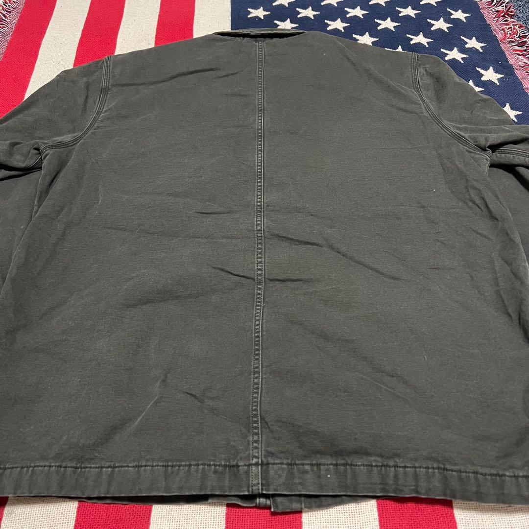 carhartt カーハートダック地 長袖ワークシャツ ブランケット付き 炭黒