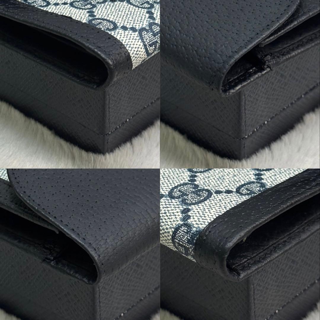 GUCCI 折り財布　GGスプリーム　シェリーライン　インターロッキング