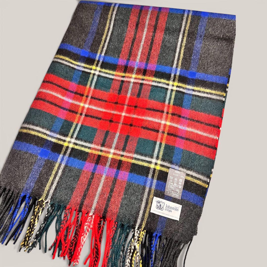 【未使用】【国内正規品】ジョンストンズ　カシミア大判ストール　チャコール