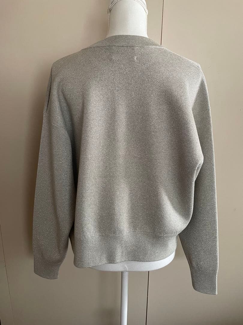 【美品】ラメ ニット スウェット カーディガン ‐ウォッシャブル‐