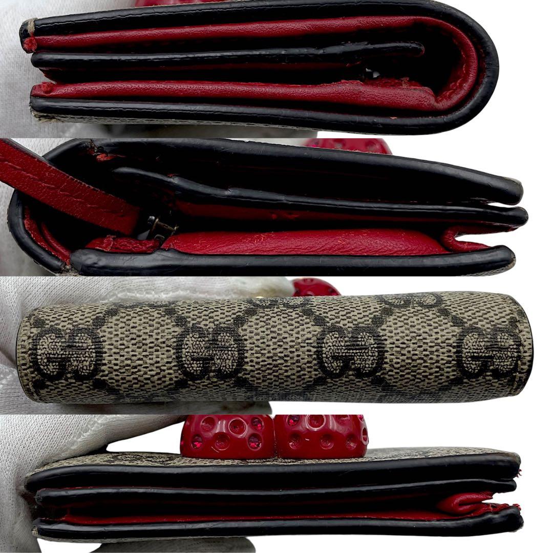 GUCCI グッチ　折り財布　ミニ　GG柄 さくらんぼ PVC GG総柄