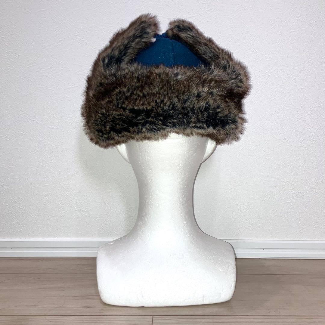 M 美品 カンゴール トラッパーキャップ フライトキャップ ファー ブルー 青