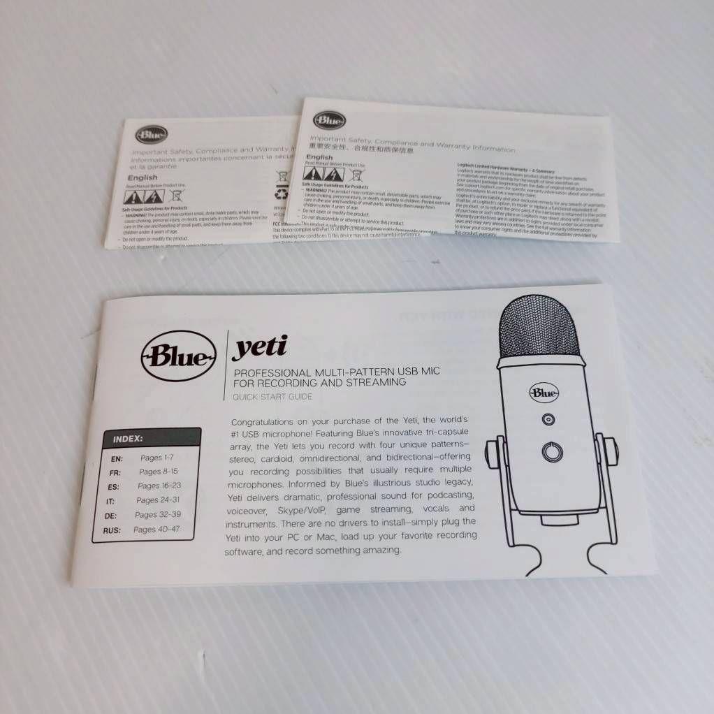 Blue Yeti USB コンデンサーマイク シルバー 完備品 動作確認済