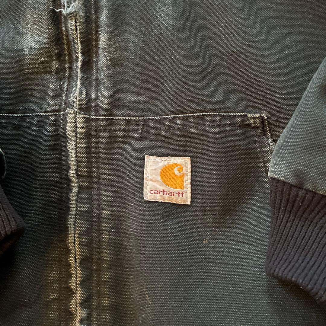希少✨Carhartt アクティブジャケットUSA製フード付きダークネイビー色