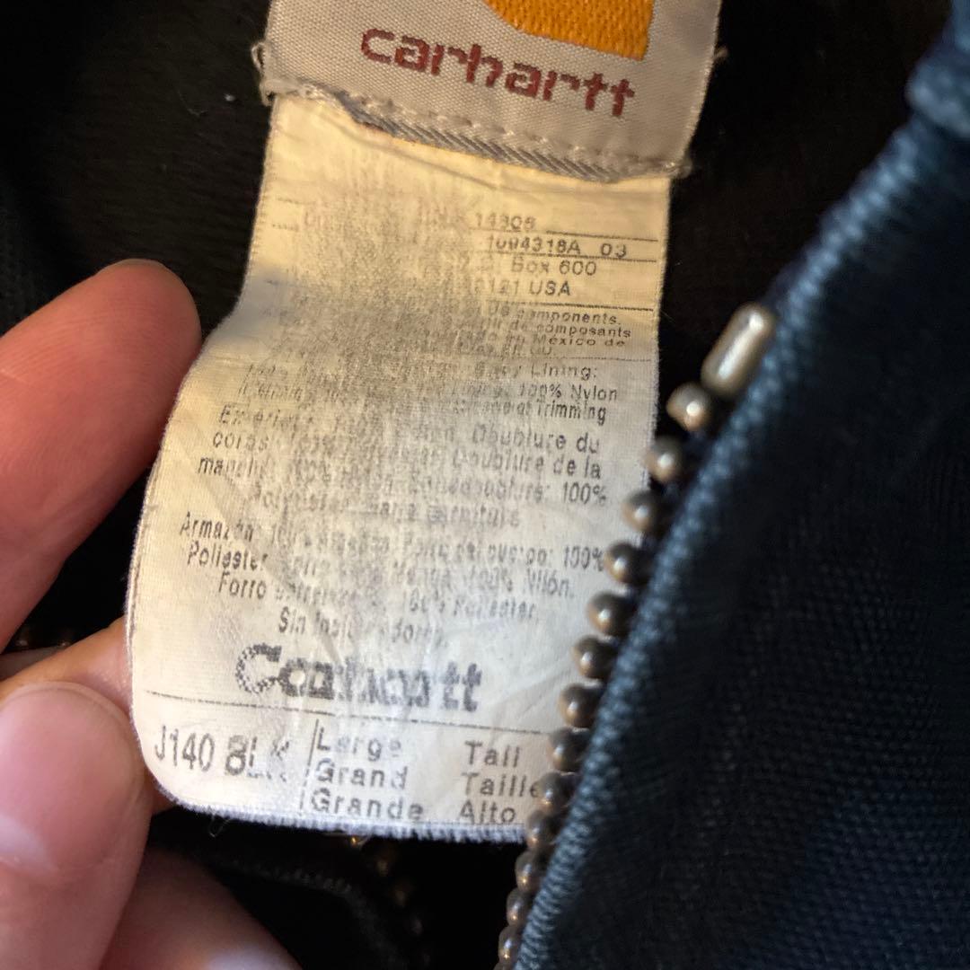 希少✨Carhartt アクティブジャケットUSA製フード付きダークネイビー色