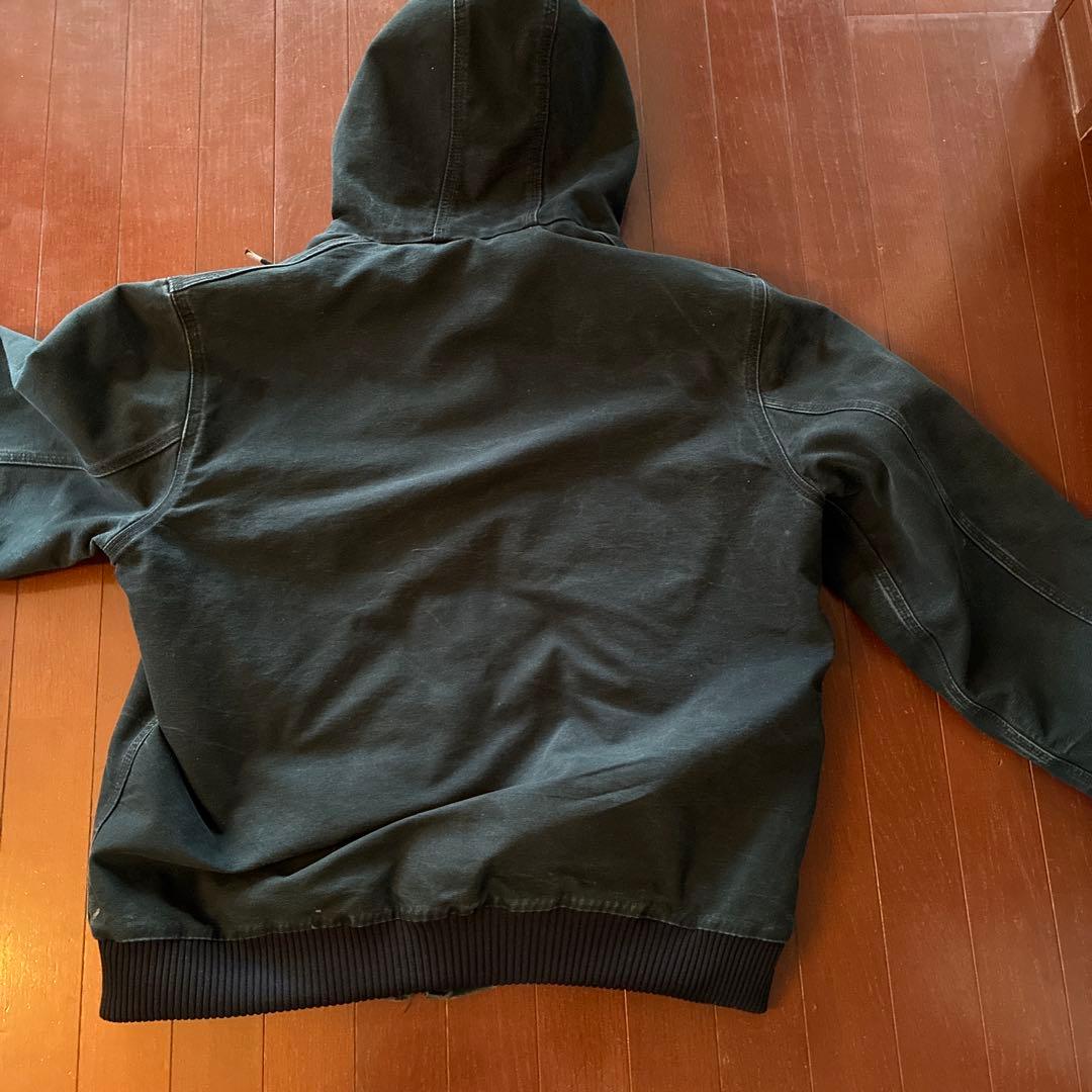 希少✨Carhartt アクティブジャケットUSA製フード付きダークネイビー色