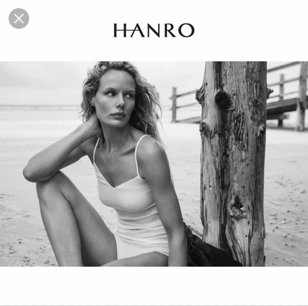 HANRO ハンロ コットン100％ カップ付きキャミソール 白 ホワイト