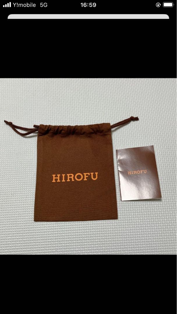 未使用　HIROFU ヒロフ　プラティカ　レザー二つ折り財布 濃紺　袋付き