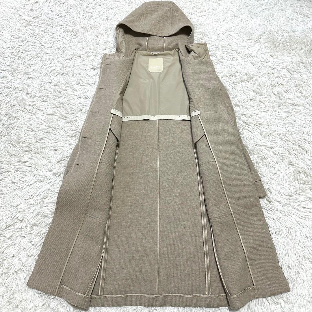 'S MaxMara エスマックスマーラ　アンゴラ入り　ロングコート　フード付き