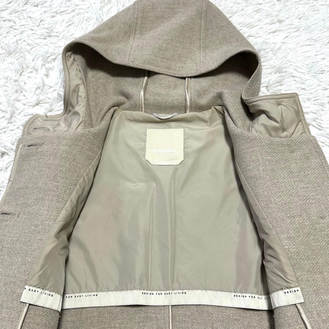'S MaxMara エスマックスマーラ　アンゴラ入り　ロングコート　フード付き