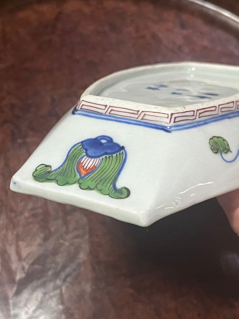 古伊万里　舟皿　長皿　色絵　柿右衛門　古九谷　九谷　唐草