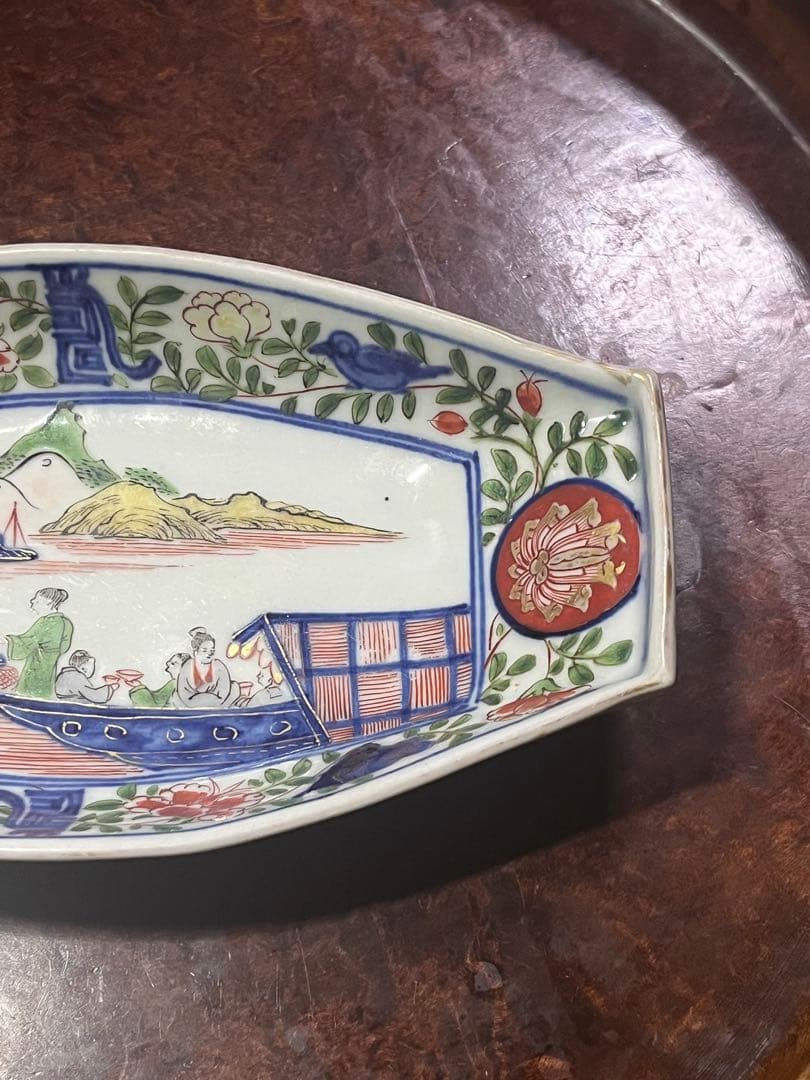 古伊万里　舟皿　長皿　色絵　柿右衛門　古九谷　九谷　唐草