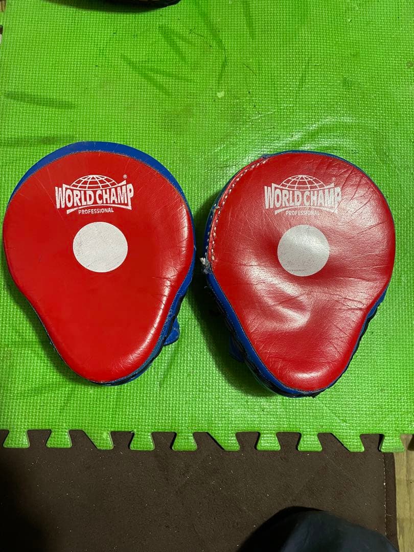 専用最終価格windy本革キックミットL、マーシャルワールド本革パンチングミット