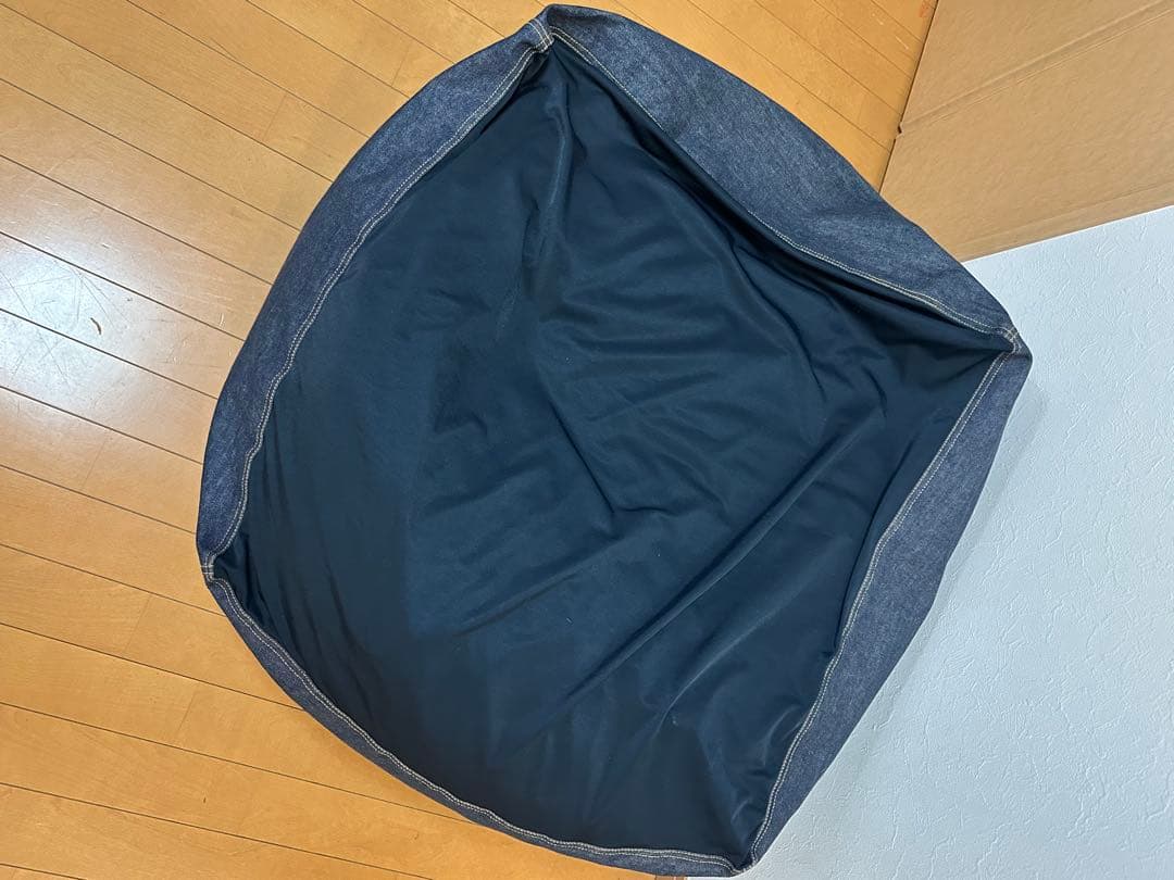 【送料込み】無印良品　体にフィットするソファ　デニム風ビーズクッション