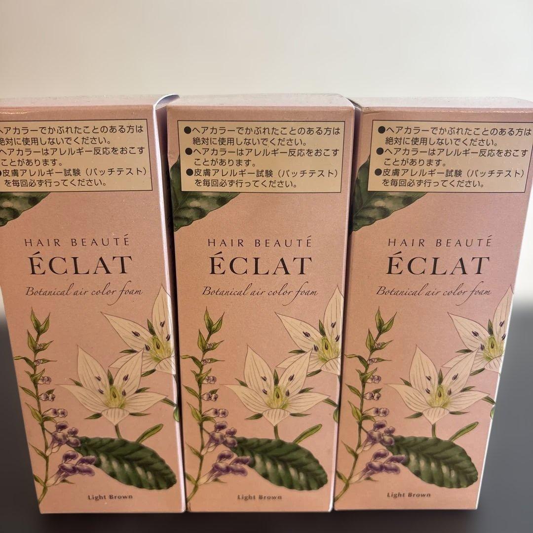 ECLAT ボタニカルヘアカラー ライトブラウン 80g 3個セット