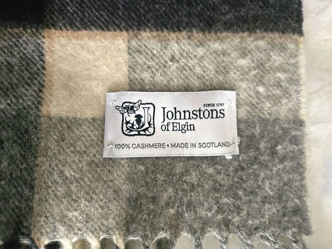 【Johnstons】【中判】ジョンストンズ　カシミアマフラー　190x35cm