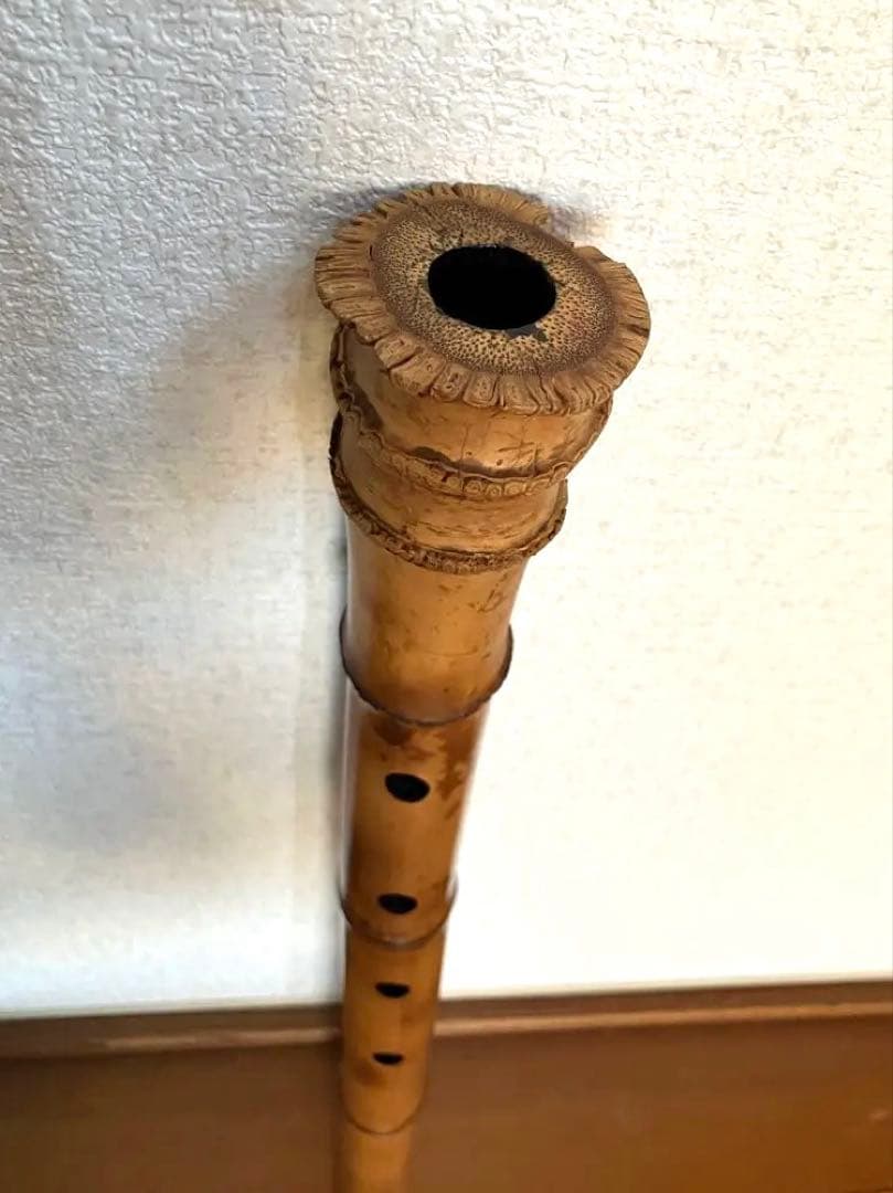 尺八本体 竹製 専用袋付き　全長56cm