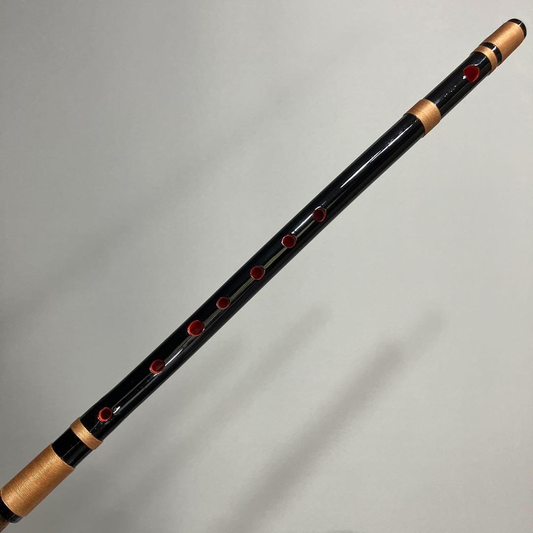 篠笛 四本調子G#管　CMR4-33 唄物　ドレミ調　天地糸巻 竹笛　黒塗