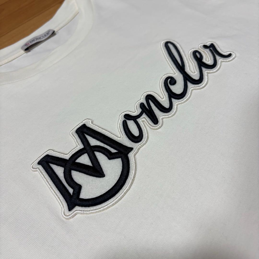 〔最新極美品〕モンクレール　25SS Tシャツ　刺繍ロゴ　ホワイト　 5S244