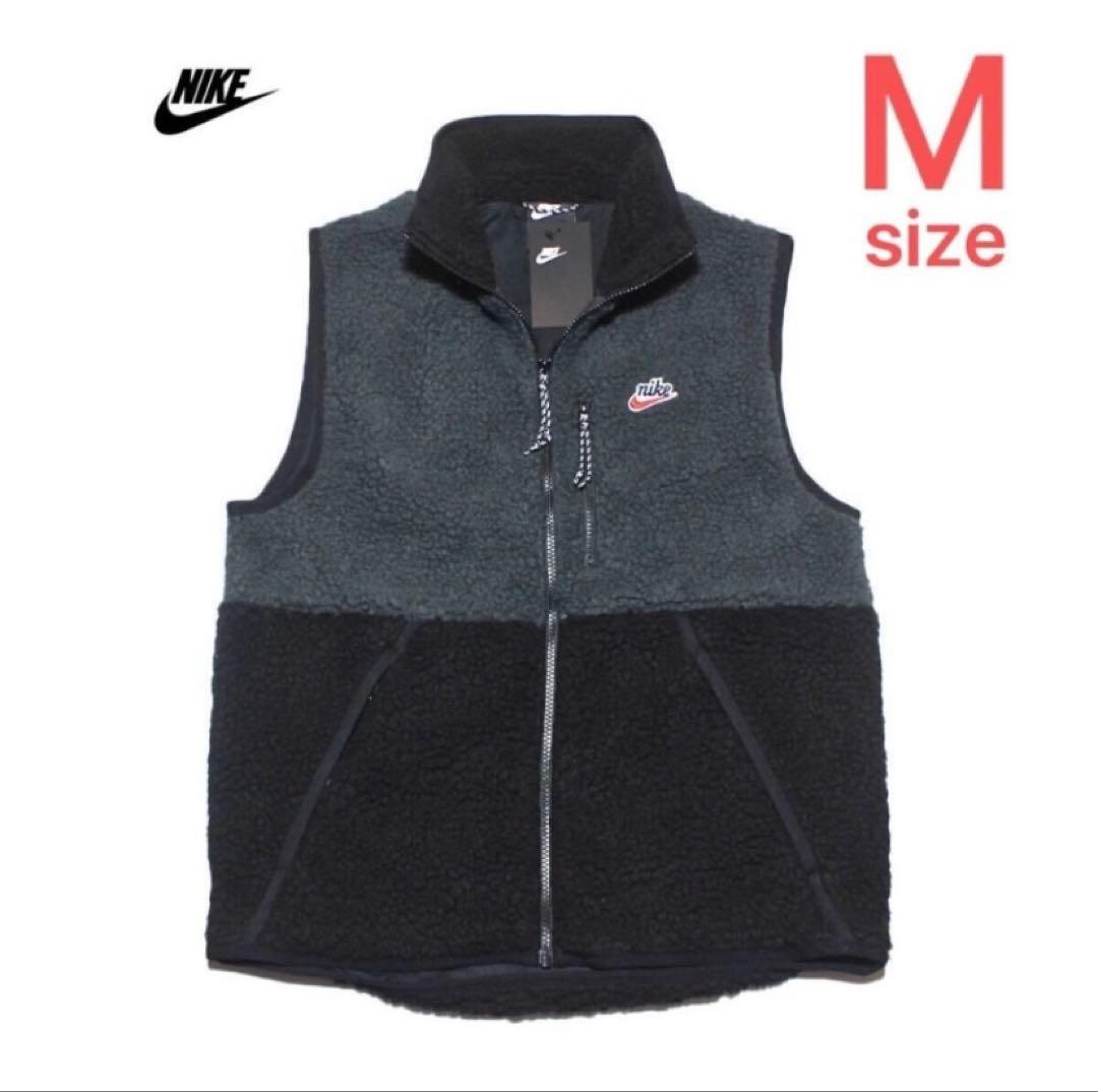 【M】ナイキ NIKE ボアベスト グレー／ブラック