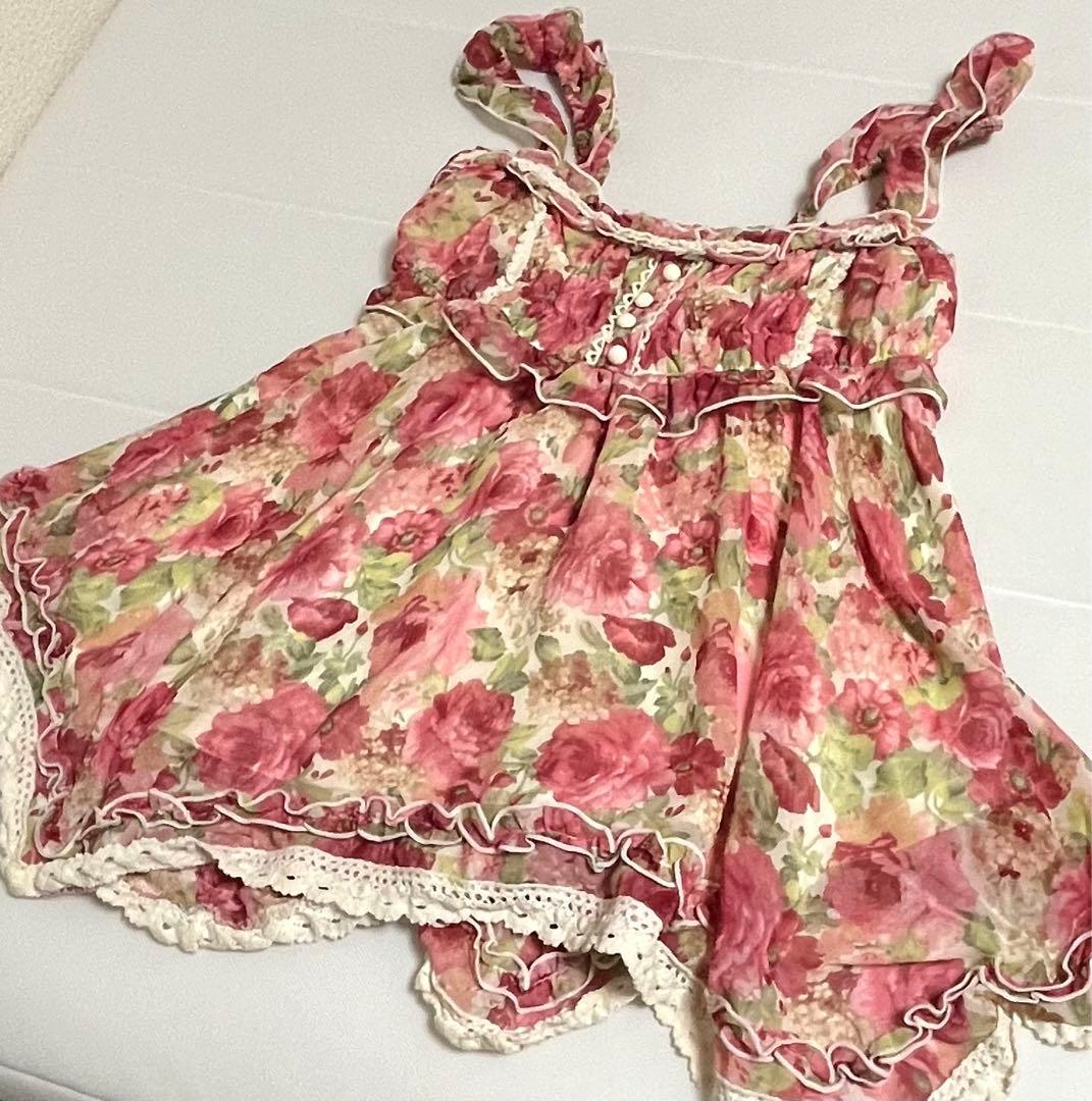 LIZLISA リズリサ 花柄シフォンキャミソール 希少品 平成 y2k ピンク