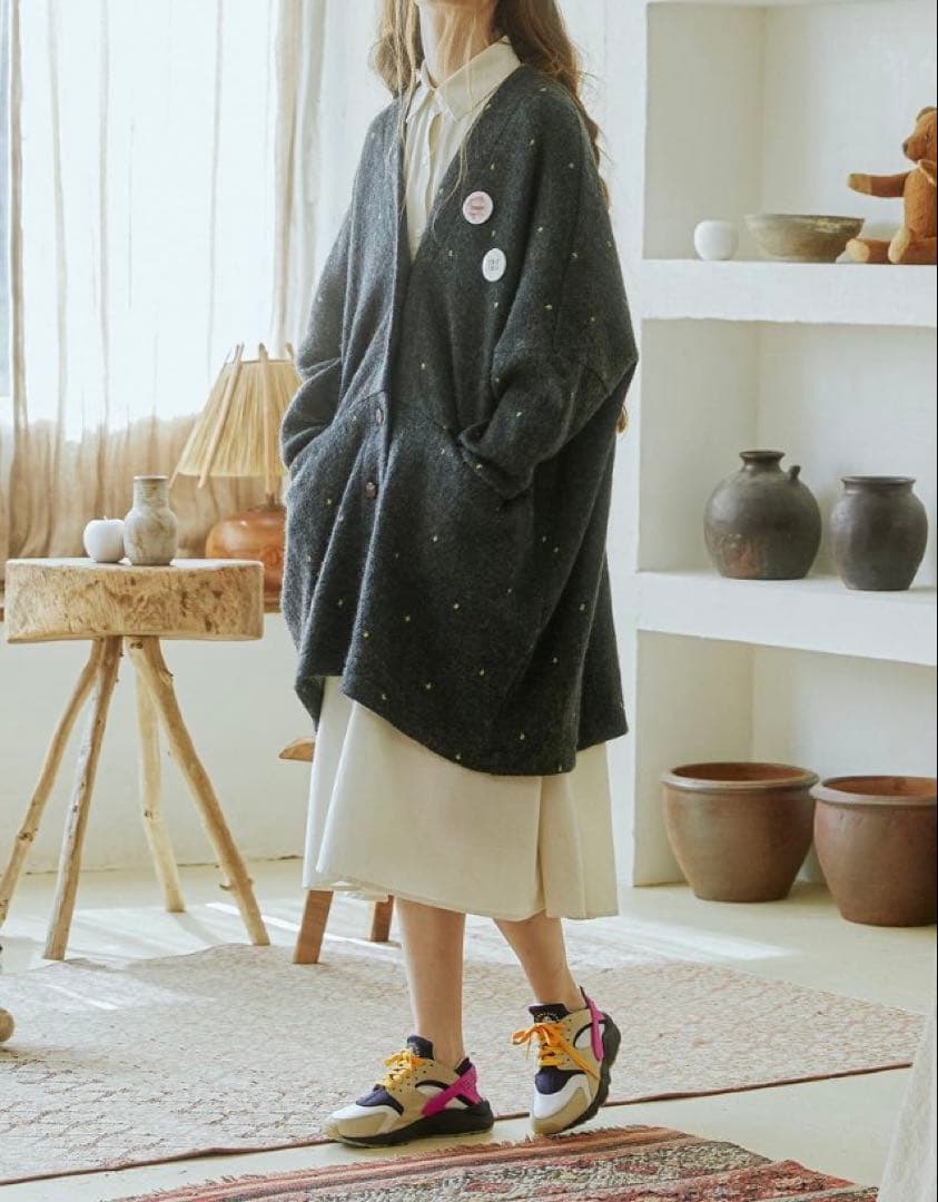【新品未使用】STOF モヘアジャガードカーディガン