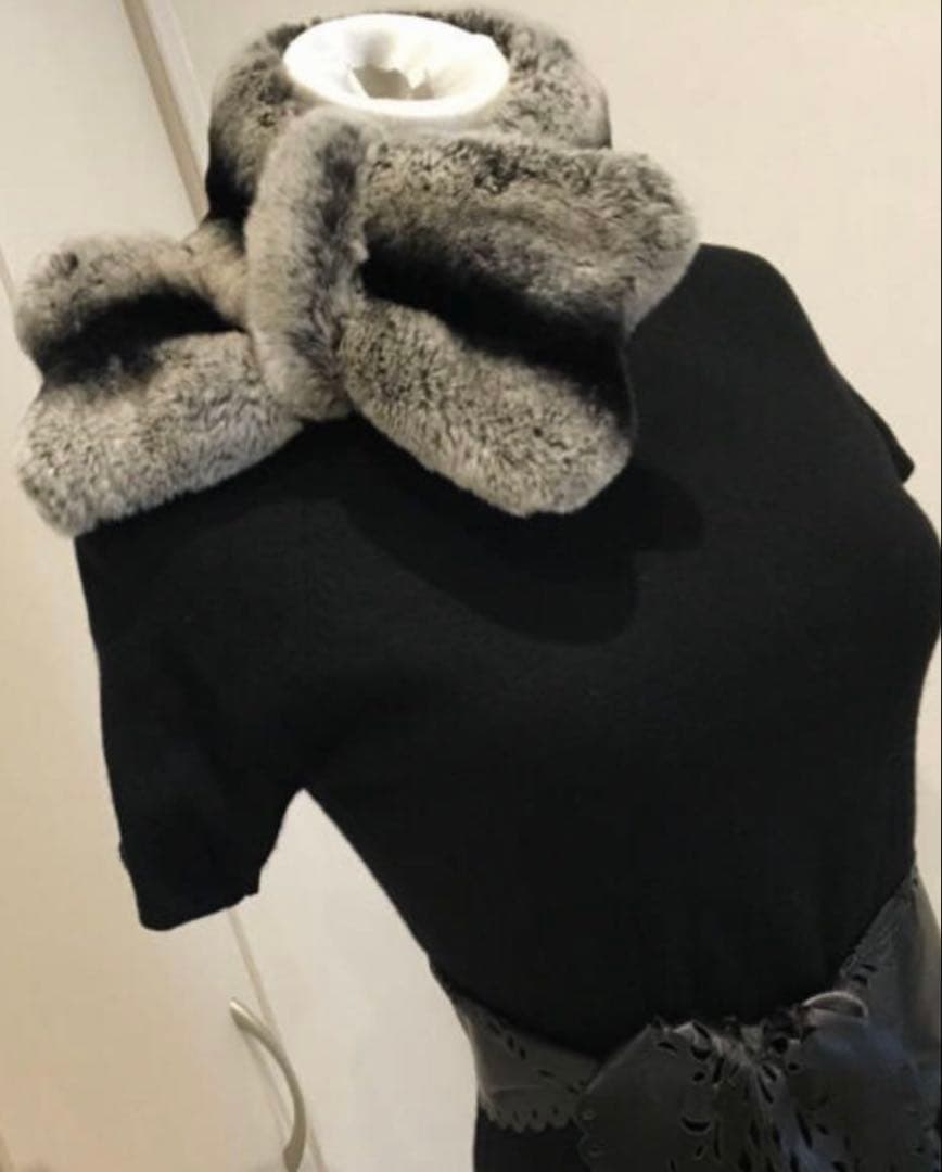 Rene レッキス ラビット ファー マフラー ティペット♡ リボン