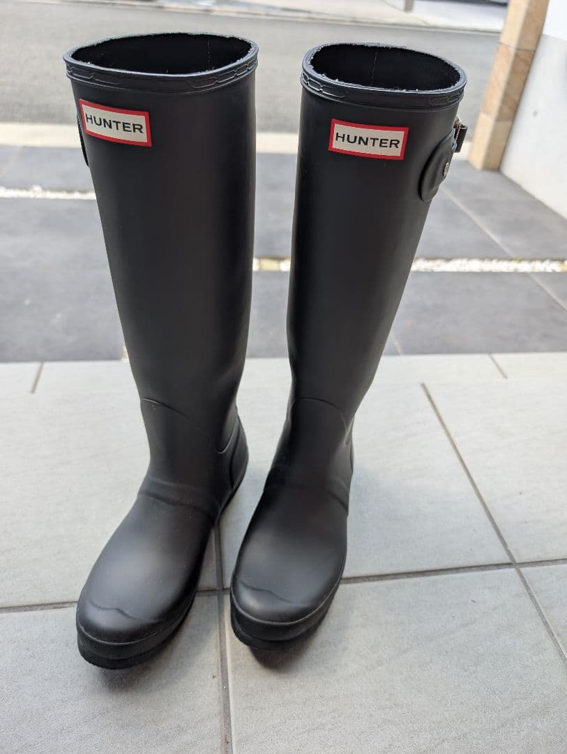 ほぼ未使用　HUNTER ブラック ロングブーツ　EU39