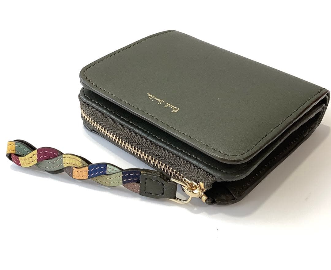 新品★ポールスミス★スワールトリムLファスナー２つ折り財布★カーキグリーン