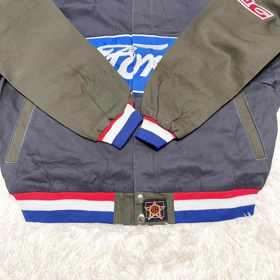 JH DESIGN レーシングジャケット　Ford グレー　バイカラー　L