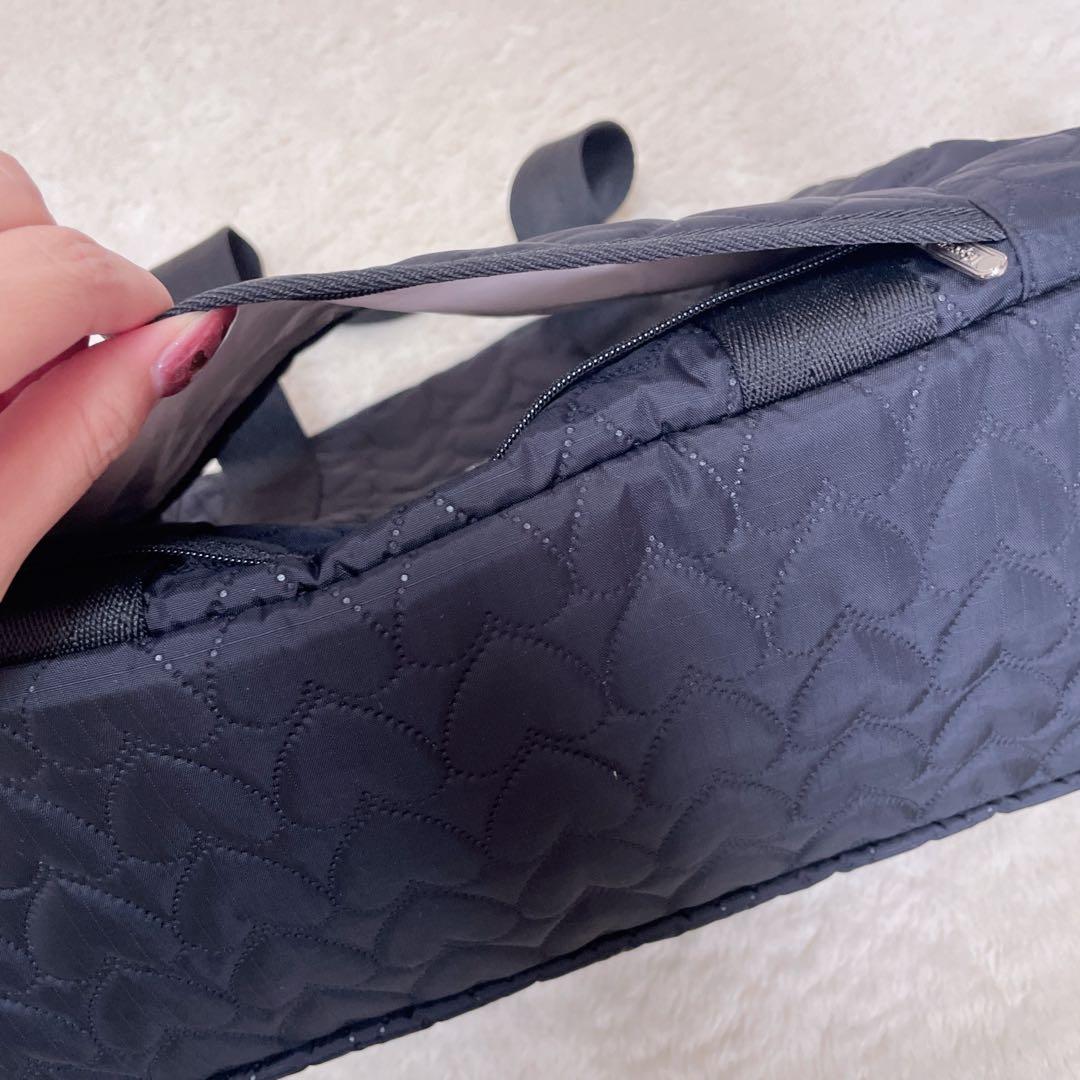 美品　LeSportsac トートバッグ ブラック　キルティング
