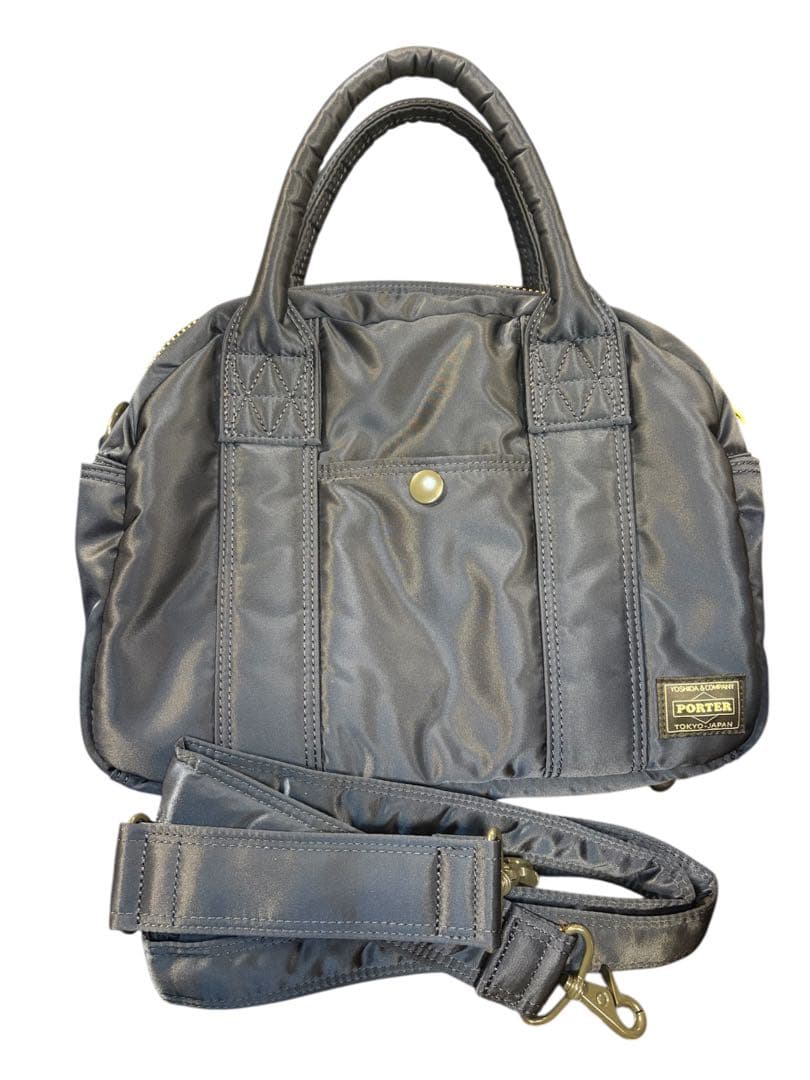 367【美品】PORTERポーター TANKER ボストンバッグ アイアンブルー
