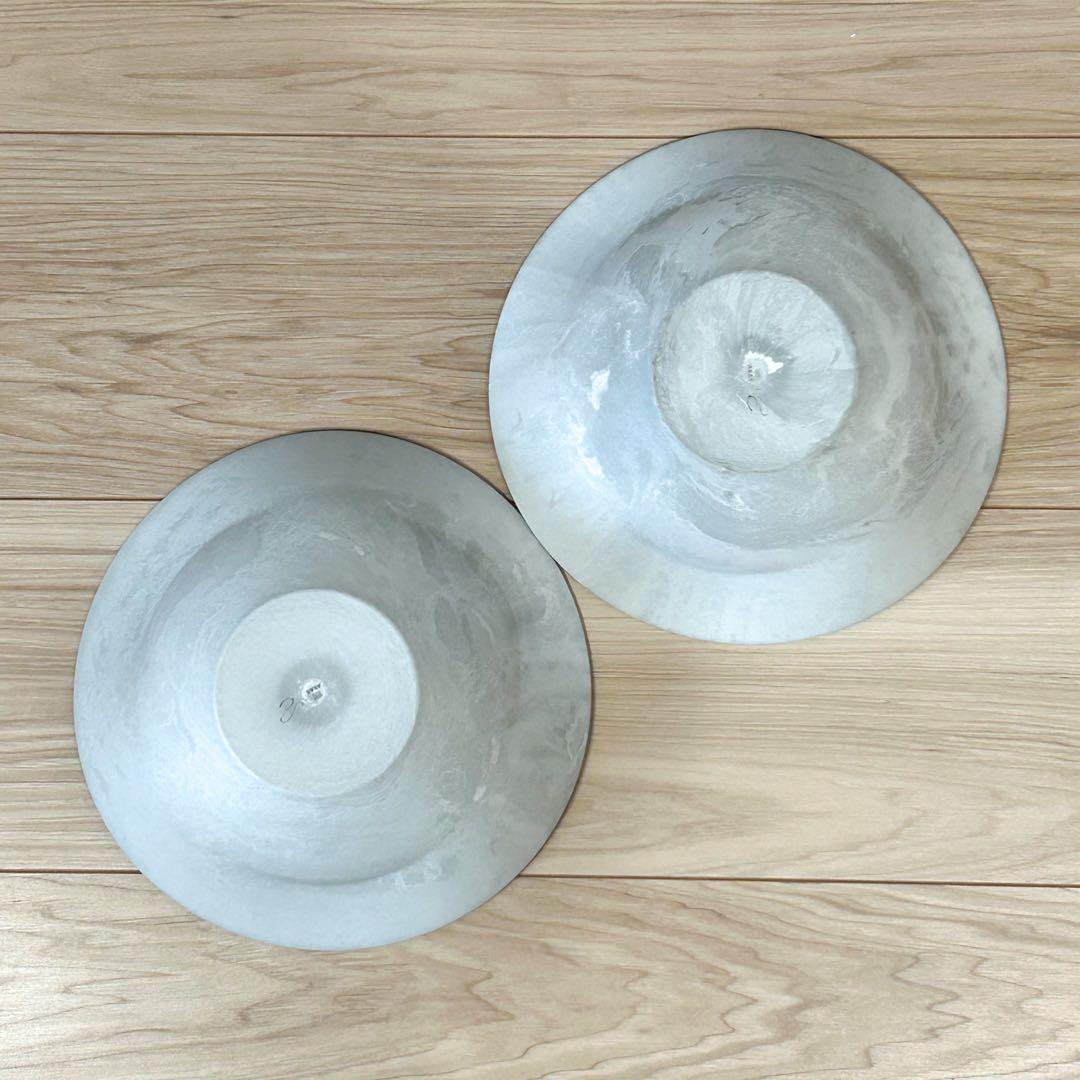ARAS 深鉢ミルー 海水ミネラルホワイト 20cm ２枚セット