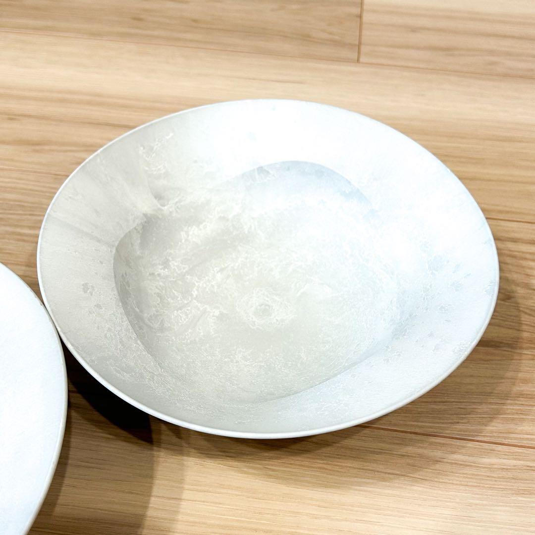 ARAS 深鉢ミルー 海水ミネラルホワイト 20cm ２枚セット