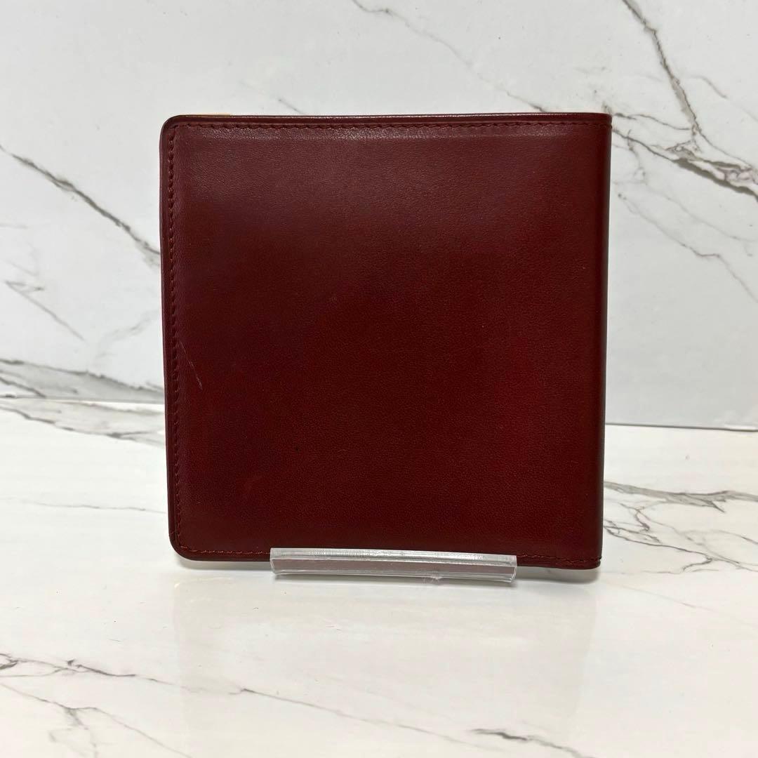 良品✨ カルティエ マストライン ２つ折り財布 ボルドー ロゴ ミニ財布