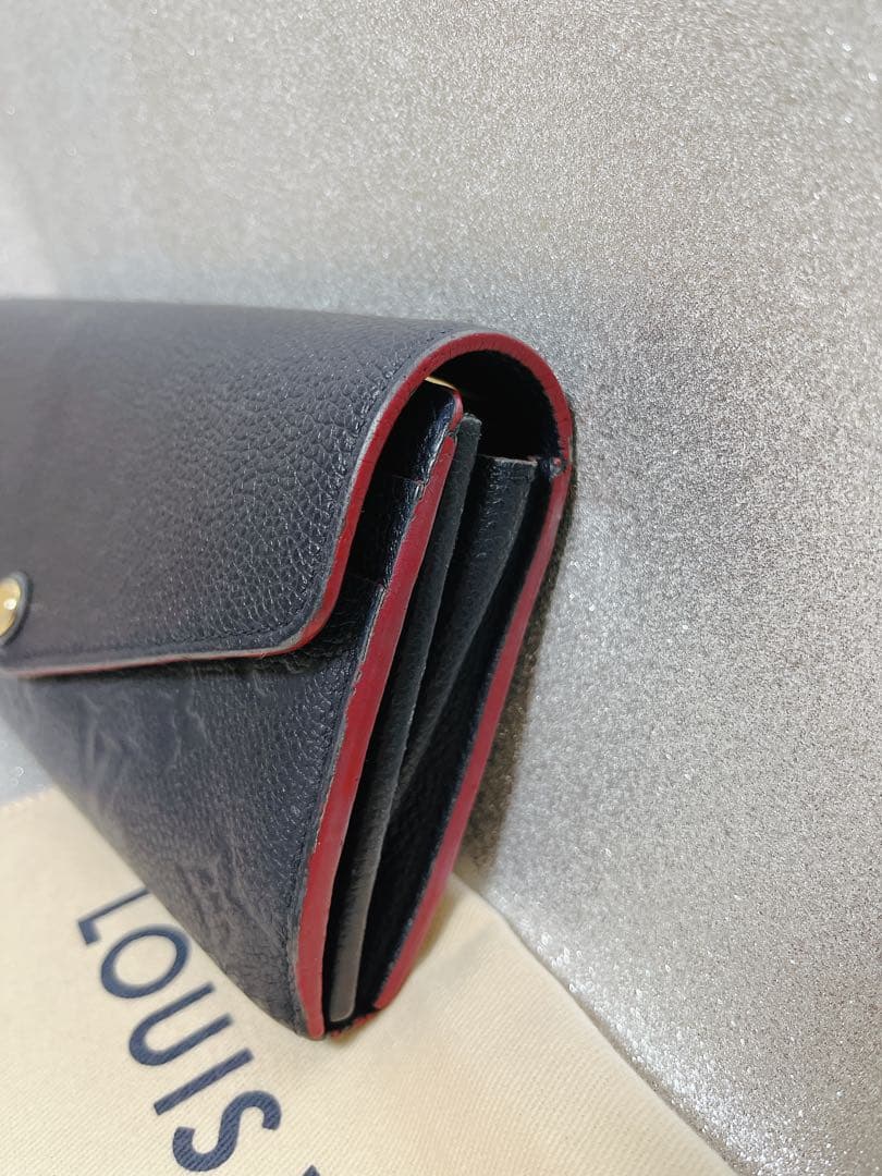 ルイヴィトン二つ折り財布 ネイビー 箱無し 保存袋あり