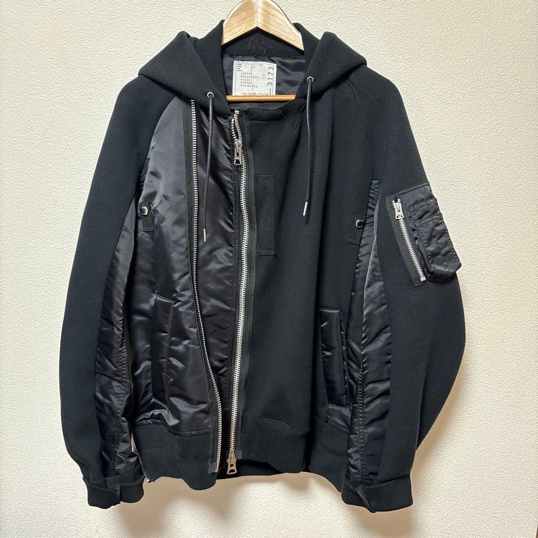 sacai Sponge Sweat Blouson 23-03173M 黒