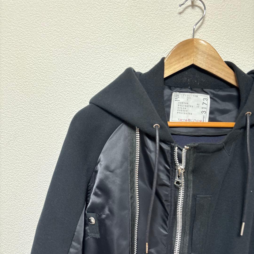 sacai Sponge Sweat Blouson 23-03173M 黒