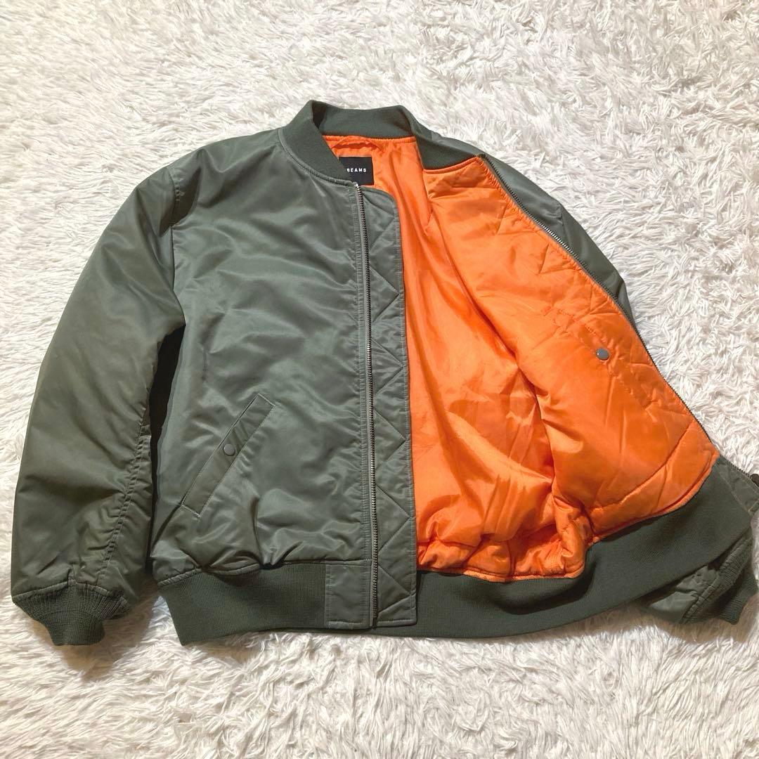 【良品】BEAMS MA-1 XLサイズ リラックスフィット オリーブグリーン