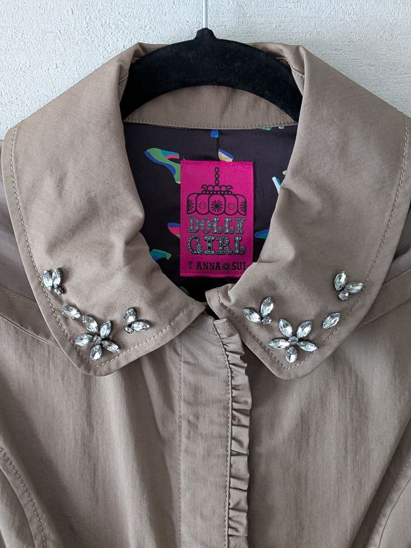 未使用　ドーリーガールANNA SUI ビジュー付きフーデッドモッズコート