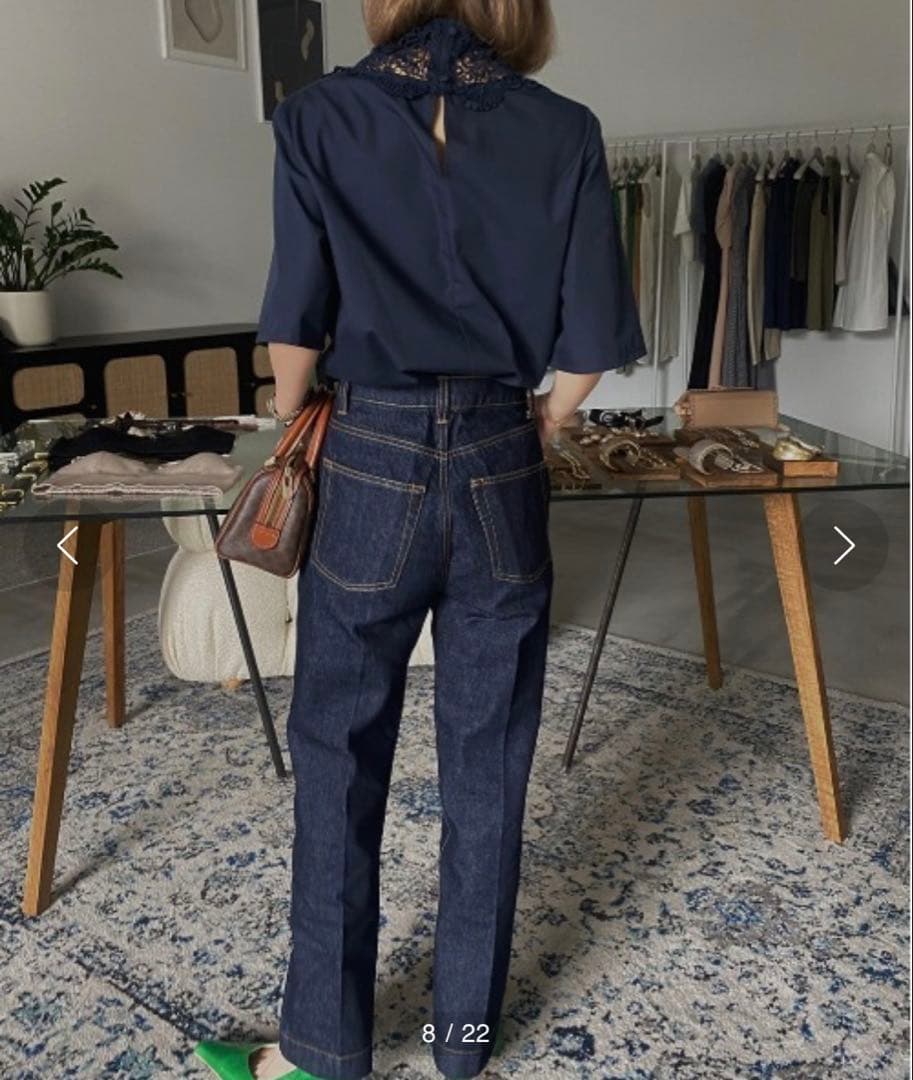 パンツ Ameri VINTAGE CENTER PRESS STRAIGHTDENIM