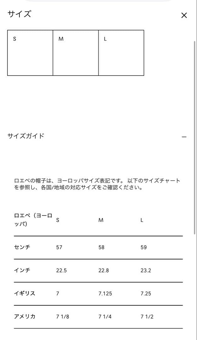 【LOEWE】【未使用新品】ロエベキャップ キャンバス サイズM