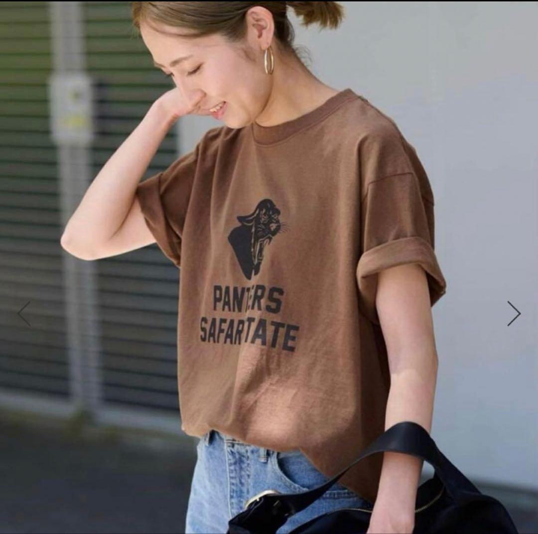 FRAMeWORK フレームワーク 別注 Tシャツ 茶 ブラウン トラ タイガー