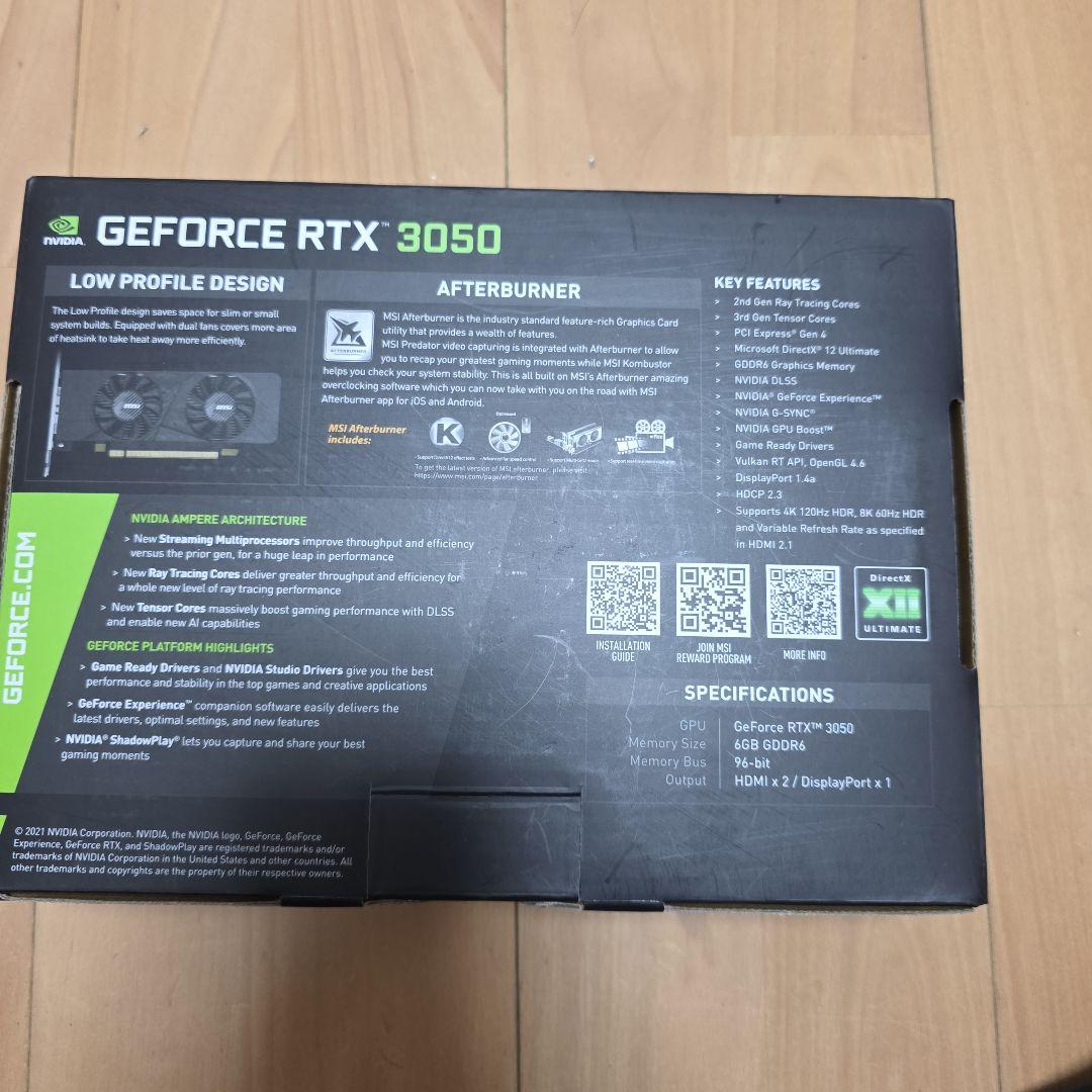グラフィックボード・グラボ・ビデオカード MSI GeForce RTX 3050 6GB GDDR6