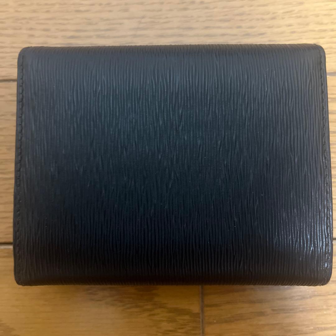 PRADA プラダ 三つ折り財布 サフィアーノ ブラック 三角ロゴ 正規品 美品