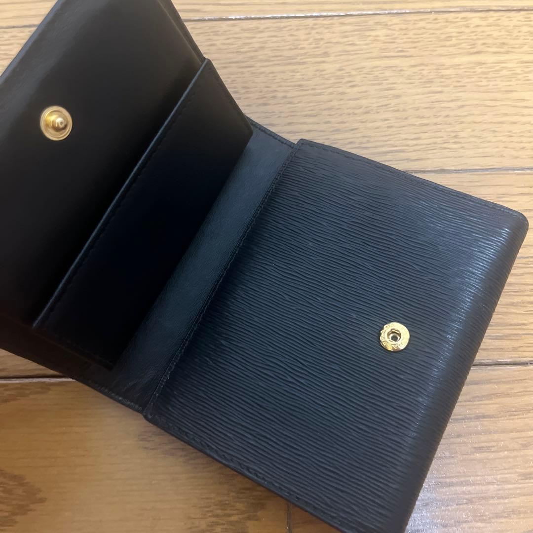 PRADA プラダ 三つ折り財布 サフィアーノ ブラック 三角ロゴ 正規品 美品