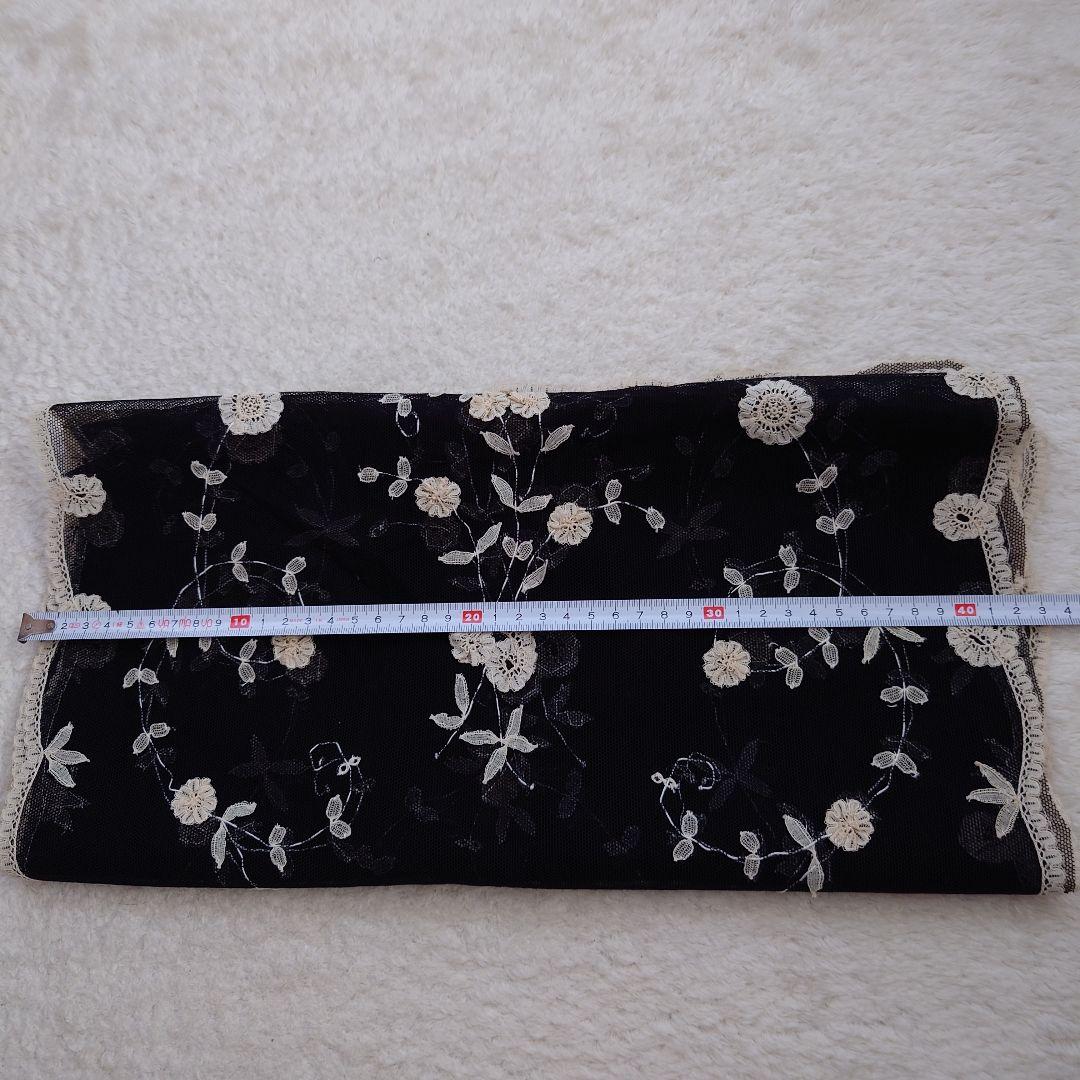ベルギー　花柄刺繍　レースストール　ショール