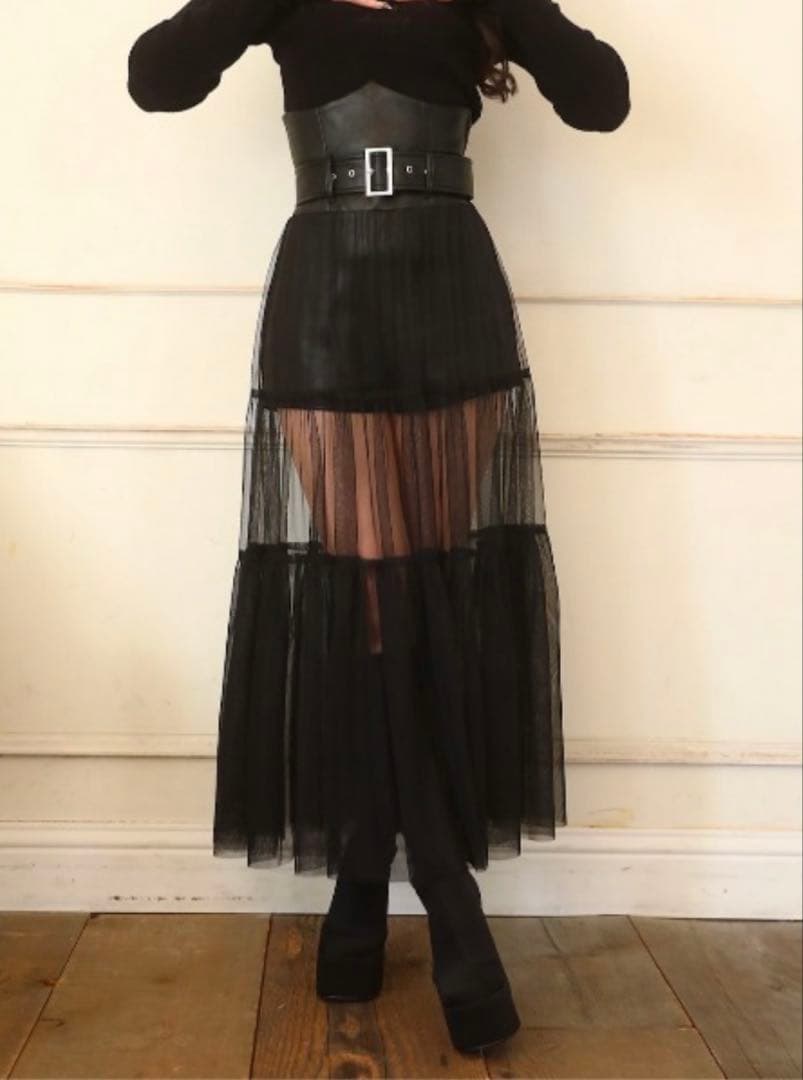 【チップ】 Darich コルセットチュールロングスカート