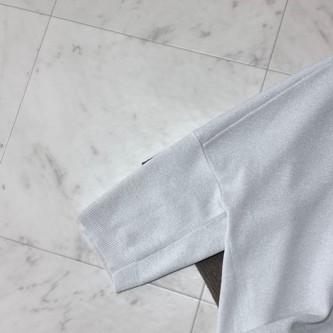 極美品 ビアズリー 25SS サラッとカーディガン ゆったり シルバー 洗える